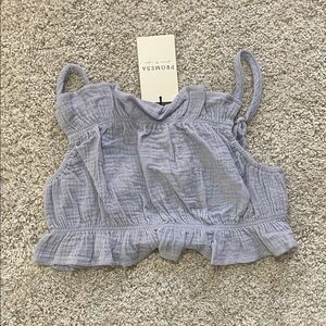 PROMESA Light Blue Ruffle Crop Top